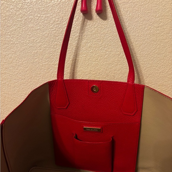 Tory Burch Red Leather Tote Bag - Picture 4 of 10
